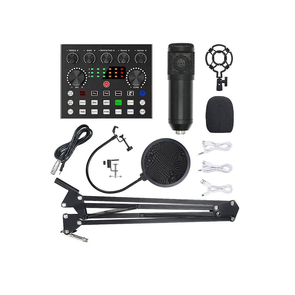V10 BM-800 Podcast Condenser Microphone Kit with Live Sound Card