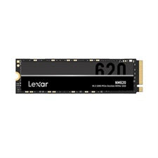 Prime Tech Store Lexar NM620 256GB M.2 NVMe SSD with black circuit board and connector ports, close-up view of the solid-state drive.