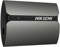 Hiksemi T300S Shield 512GB portable SSD in black with sleek design, featuring USB connection and compact storage capacity.