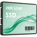 Hiksemi E100 128GB SATA III 2.5-inch solid state drive installed in a computer, front view showing the drive's label and connectors.
