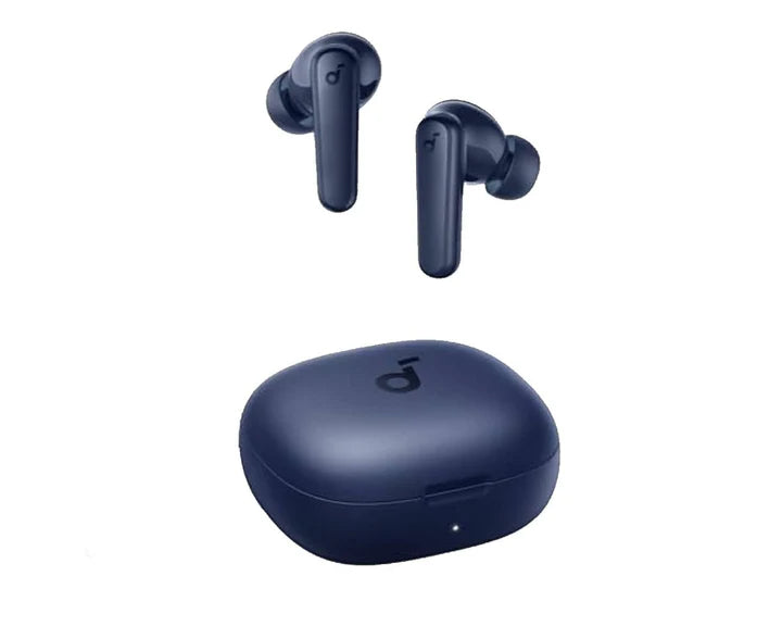 Anker Soundcore R50i wireless Bluetooth earbuds with sleek design and in-ear fit, shown in black against a neutral background.