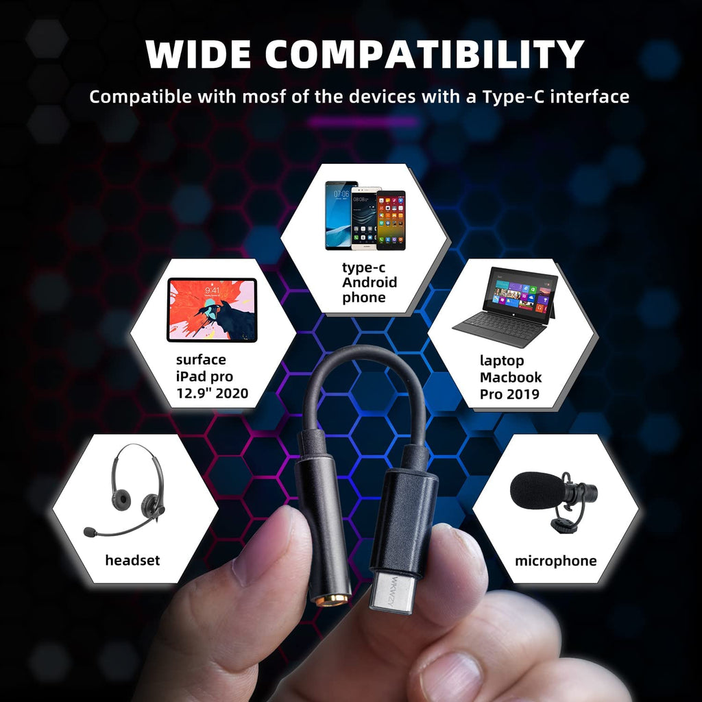 Prime Tech Store Samsung Type C headset jack adapter, compact gold-plated connector for seamless audio connection on Type C devices.
