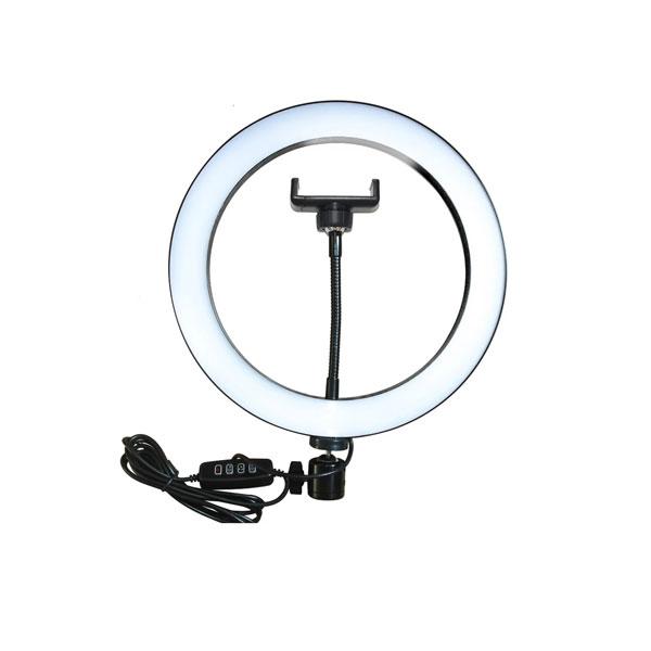 Prime Tech Store 26cm LED studio camera ring light with mobile holder for professional photography and videography lighting.