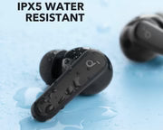 Anker Soundcore R50i wireless Bluetooth earbuds in black with sleek compact design and ergonomic ear tips.