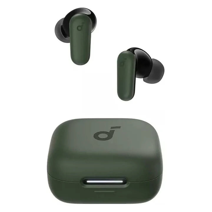 Anker Soundcore R50i NC noise cancelling earbuds with sleek black design, showing the earbuds and charging case.