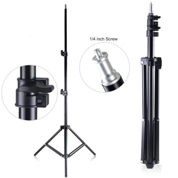 Prime Tech Store 210cm selfie ring light with portable tripod stand for live streaming, photography, and studio photo sessions.