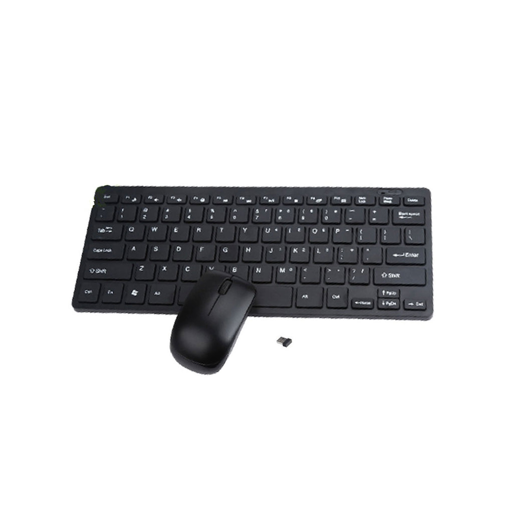 Wireless Apple keyboard and mouse set from Prime Tech Store, compact mini design with sleek black finish.