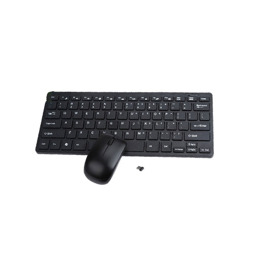 Wireless Apple keyboard and mouse set from Prime Tech Store, compact mini design with sleek black finish.