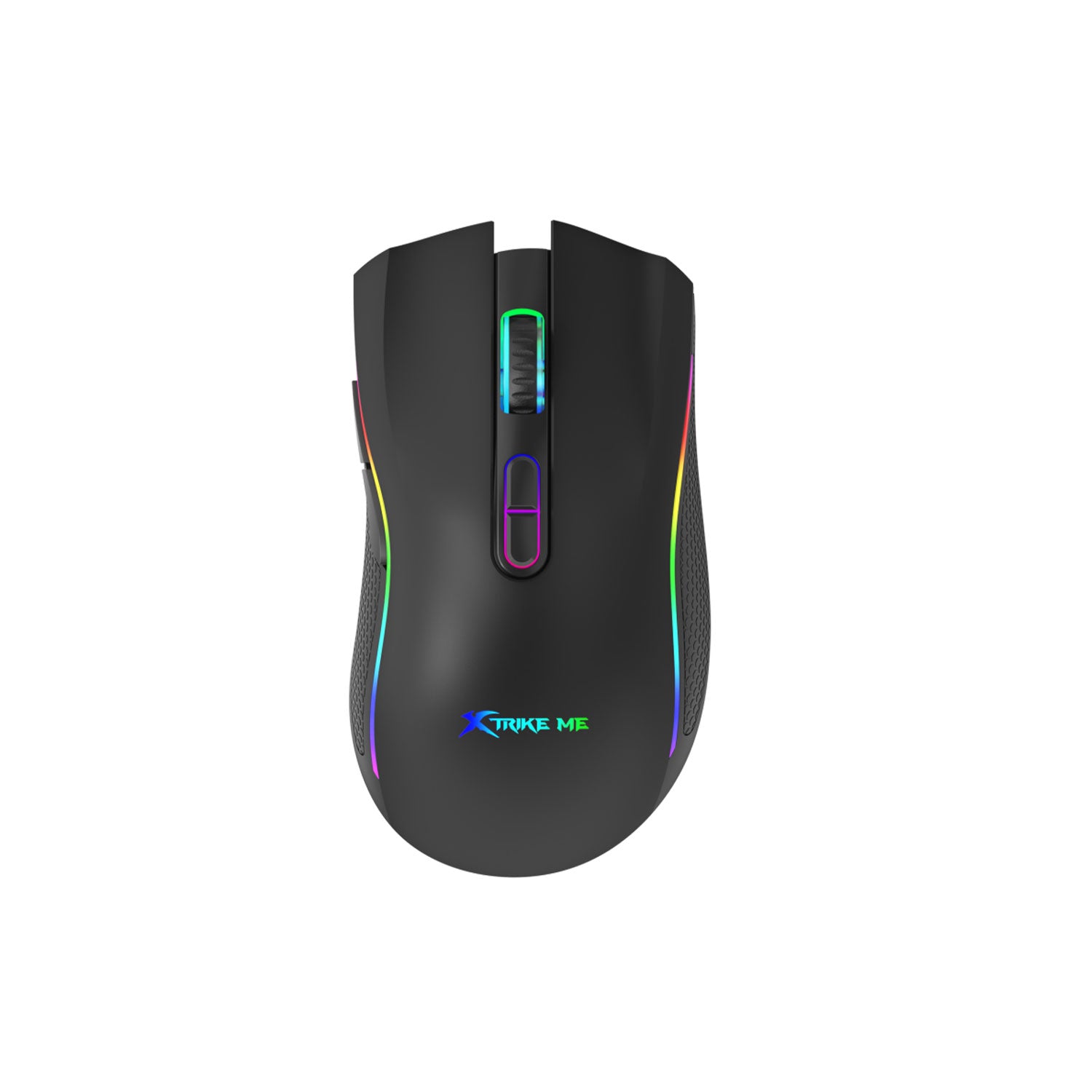 Prime Tech Store Xtrike Me GM-314 BK wired gaming mouse in black with ergonomic design and programmable buttons.