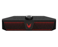 LG UltraGear GP9 portable gaming speaker showing a sleek black design with control buttons and a compact size for gaming on the go.