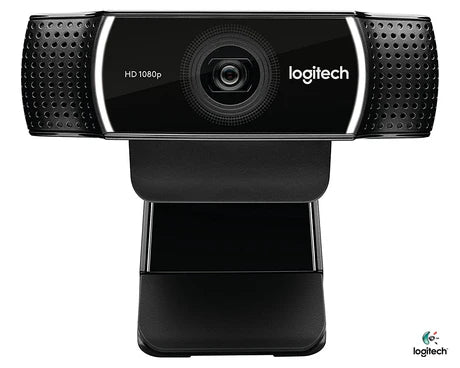 Prime Tech Store Logitech C922 Pro Stream webcam with dual microphones and full HD 1080p video recording.