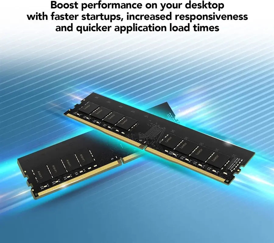 Prime Tech Store Lexar 8GB DDR4 3200MHz UDIMM desktop memory RAM module with black heat spreader and gold connector pins.