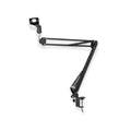 Black Syga 35 metal cantilever microphone with universal capacitor stand, ideal for desktop recording and audio setups.