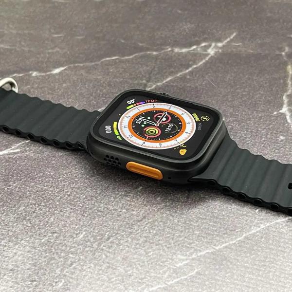 Prime Tech Store 2.2 Inch X8 Ultra Max Smart Watch with compass, NFC, always-on display, wireless charging, black color.