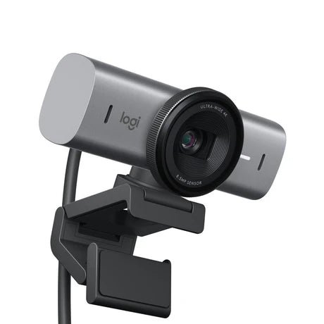 Prime Tech Store Logitech MX Brio 705 4K business webcam showing sleek design and adjustable lens for high-quality video conferencing