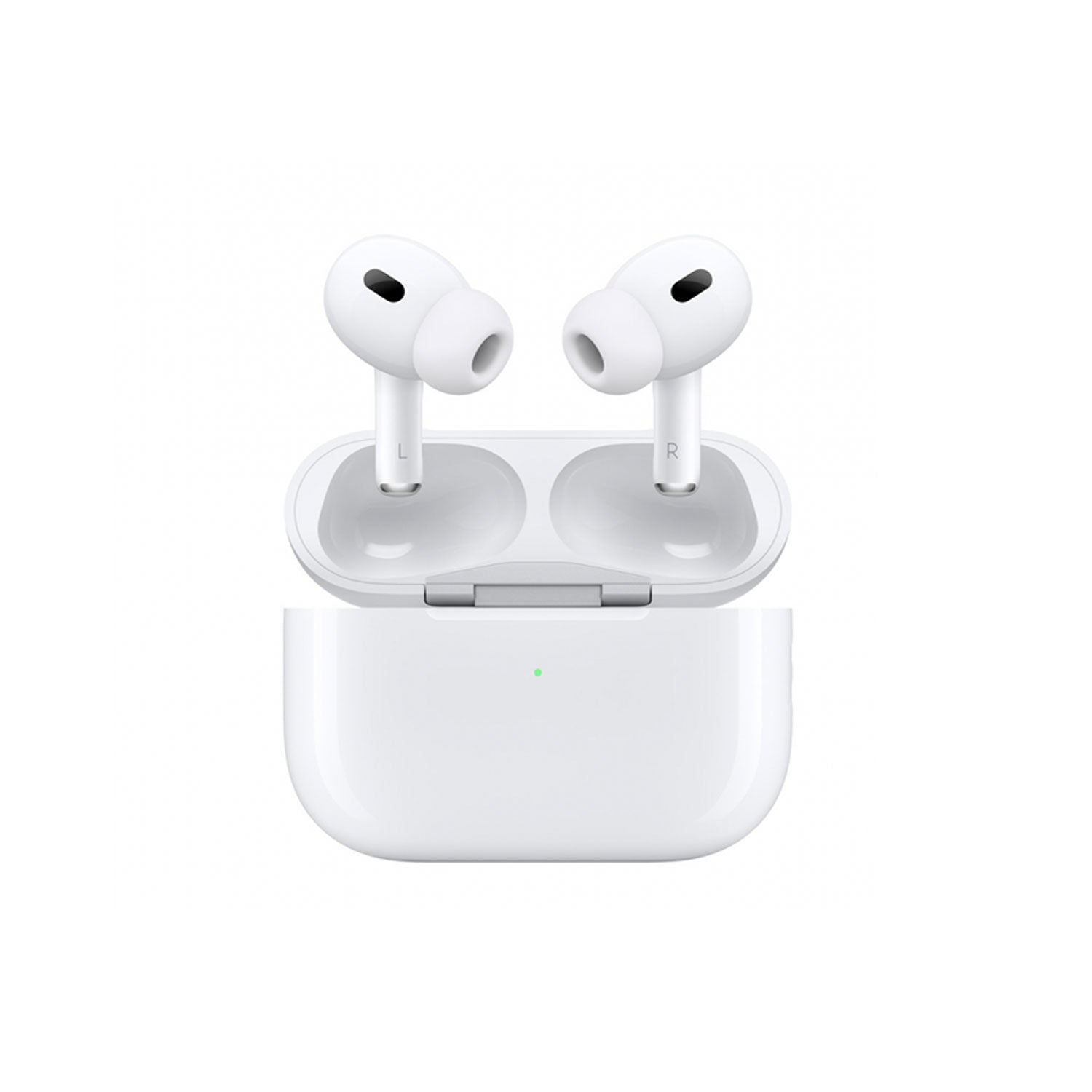 Apple AirPods Pro 2 Hengxuan TC charging case in white, like original packaging, with earbuds and charging accessories.