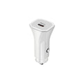Prime Tech Store USB-C 20W iPhone car charger plugged into a vehicle's cigarette lighter socket.