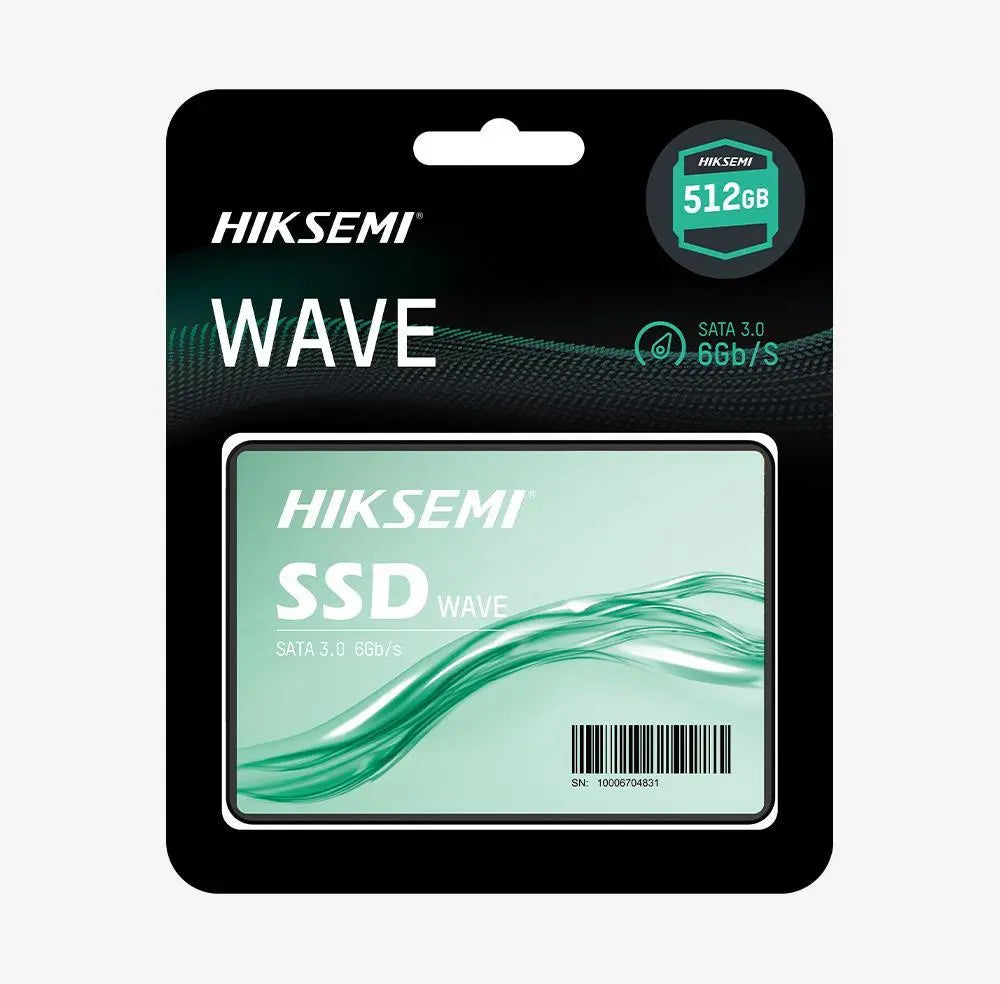 Hiksemi Wave 256GB 2.5-inch SATA III solid state drive, black with branding, used in a computer storage setup