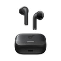 Anker Soundcore K20i TWS Bluetooth earbuds in black with charging case, shown from a side angle, on a white background.