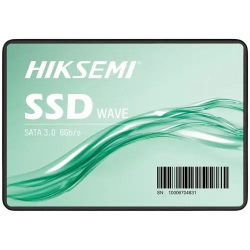 Hiksemi Wave 256GB 2.5-inch SATA III solid state drive showing its black rectangular form with connectors on one side
