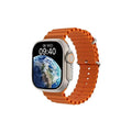 Prime Tech Store 2.2 Inch X8 Ultra Max Smart Watch with compass, NFC, always-on display, wireless charging, orange band, Wearfit Pro