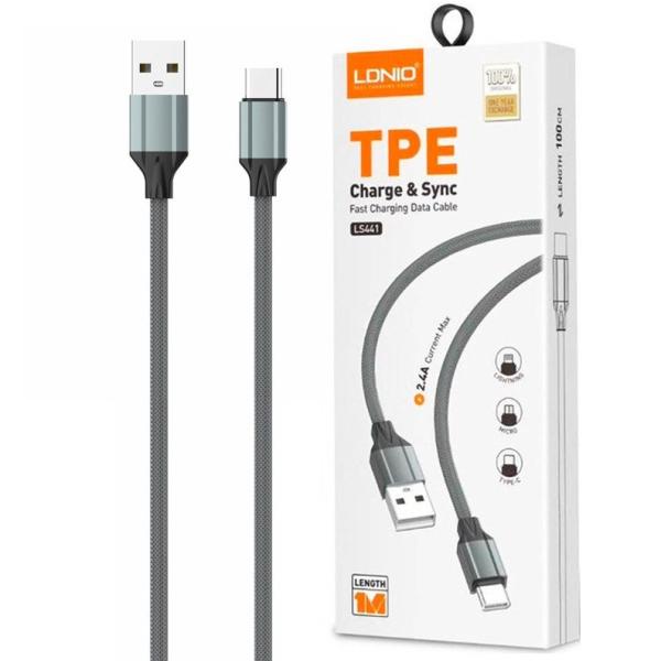 Prime Tech Store Ldnio LS441 30W fast charging data cable with ultra-strong build and reliable performance, shown in the image.