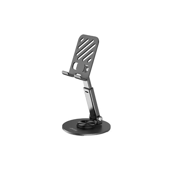 Aspor A701 foldable desktop stand holding a mobile phone and tablet, adjustable design for hands-free viewing.