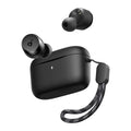 Anker Soundcore A20i wireless earbuds in black with charging case, showing sleek TWS earbud design and compact charging accessories.