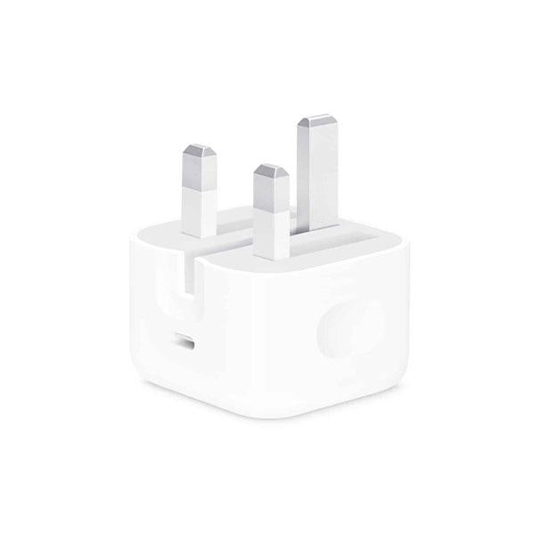 Prime Tech Store iPhone 17 Pro Max 40W UK pin USB-C power adapter showing compact design and UK plug with USB-C port.