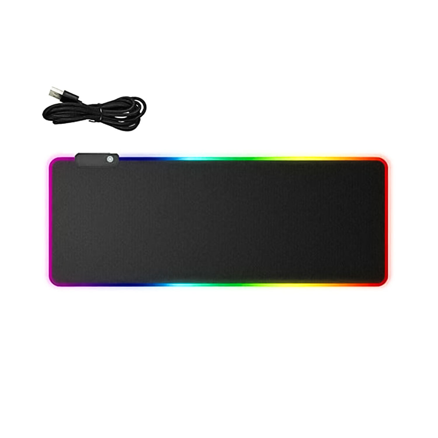 Large Prime Tech Store RGB gaming mouse pad with LED lighting, non-slip rubber base, soft surface, measuring 800x300x4mm.