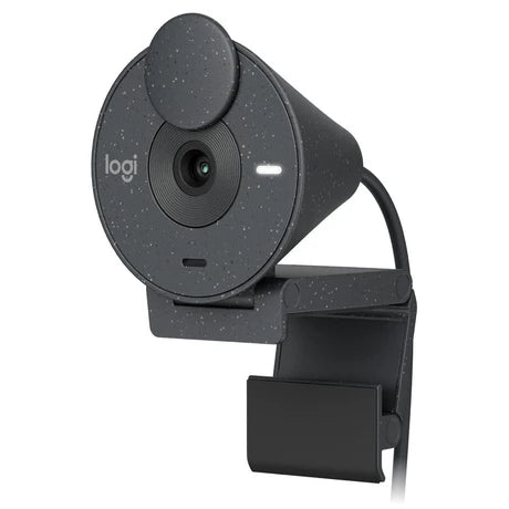 Prime Tech Store Logitech Brio 305 1080p Webcam showing front view with adjustable clip and lens for high-definition video calls
