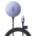 UGREEN CD245 magnetic wireless charger 15W with sleek design and LED indicator, compatible with various smartphones for fast charging.