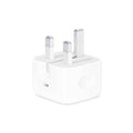 Prime Tech Store iPhone USB-C PD 20W power adapter charger with UK 3-pin plug, compact and fast-charging for iPhone devices.