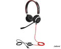Jabra Evolve 2 40 SE headset with over-ear design, microphone, and padded ear cushions for comfortable professional audio.
