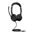 Wireless Jabra Evolve 7 50 headphones with cushioned ear cups and adjustable headband for comfortable all-day use.